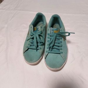Seafoam green classic puma sneakers